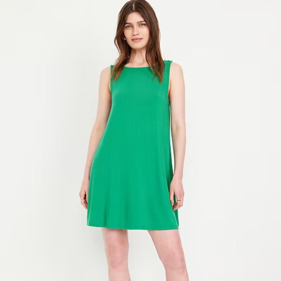 NWT Old Navy Women's Sleeveless Mini Green Swing Dress XS Tall - Picture 2 of 8